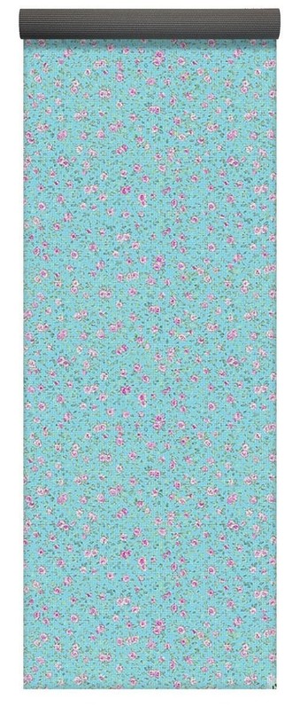 Little Roses On Blue - Yoga Mat