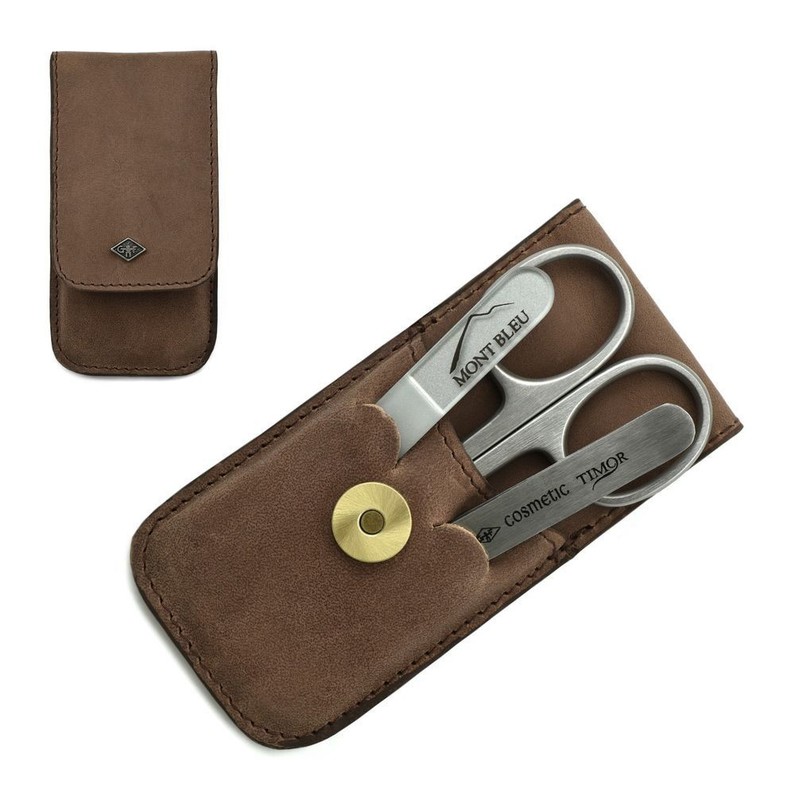 Manicure Set  in Natural Oiled Leather Case