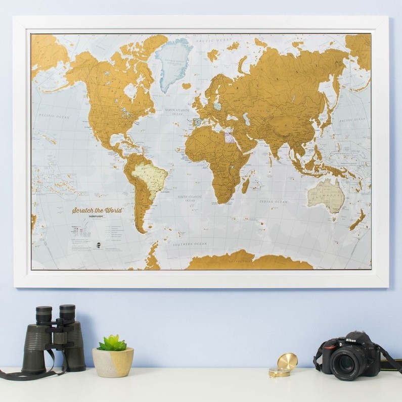 Map World Scratch Off Poster