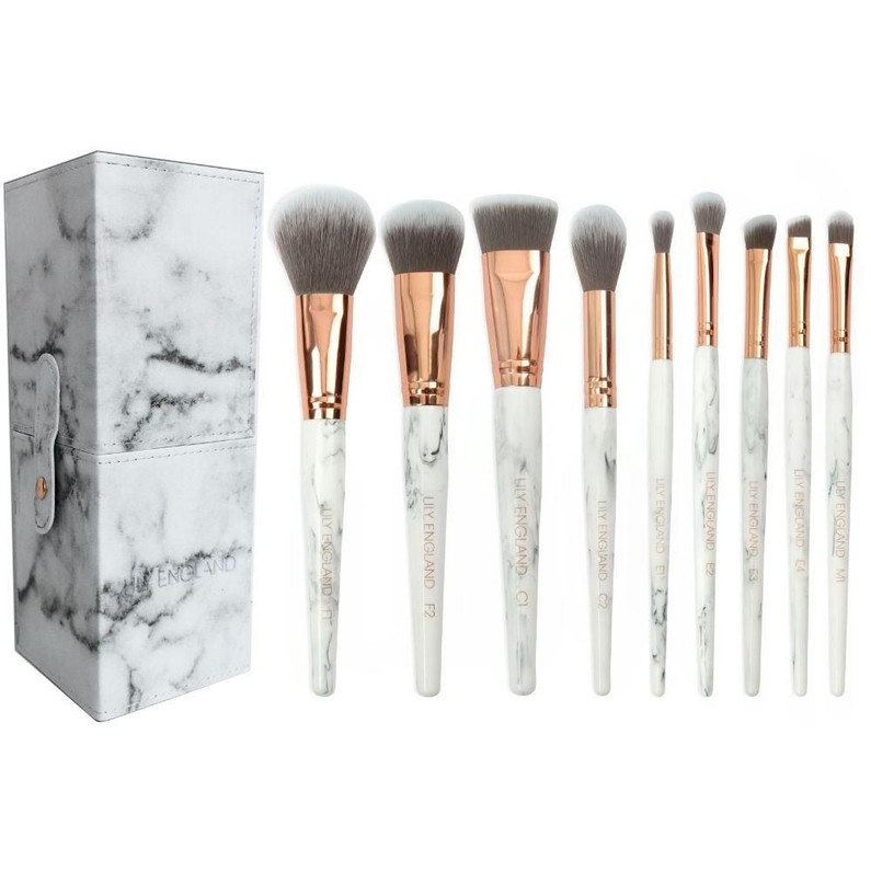 Marble Luxe Makeup Brush Set & Case