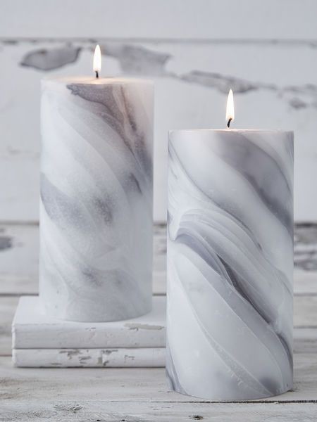 Marbled Pillar Candles