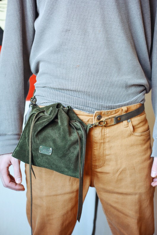 Mens Leather Belt Bag