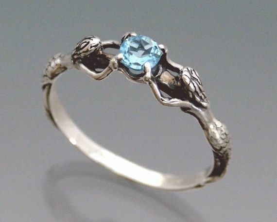 Mermaid ring with Blue Topaz