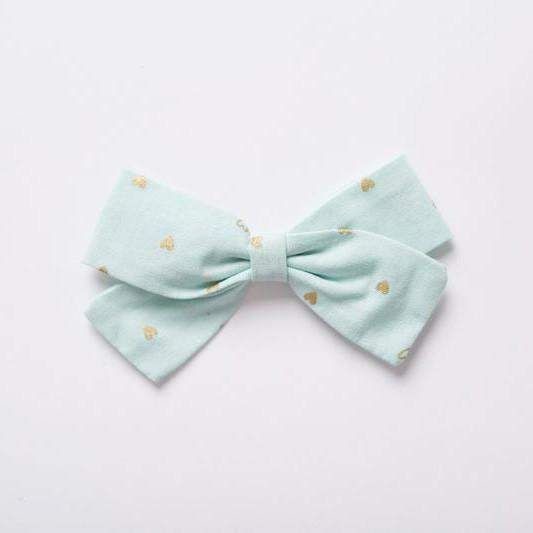 Mint Hearts Olivia Fabric Bow