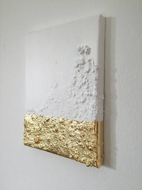 Modern contemporary gold white painting