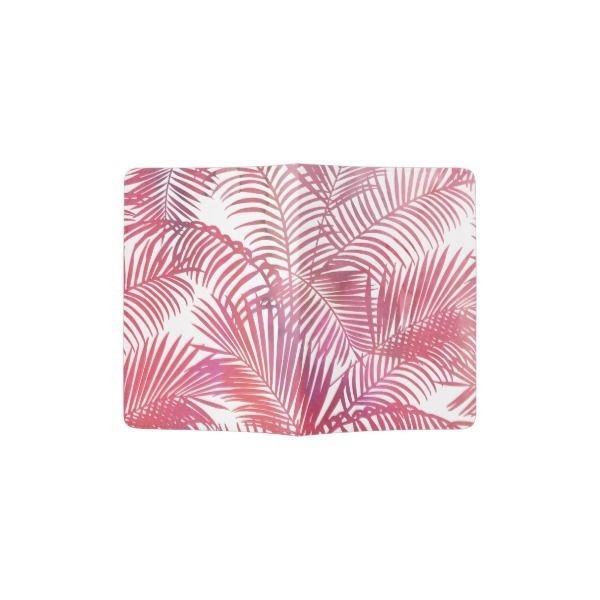 Modern pink watercolor floral passport holder