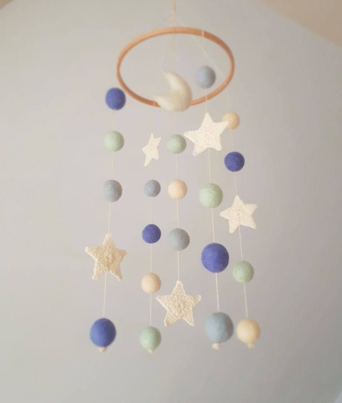 Moon Baby Mobile Space Nursery Decor