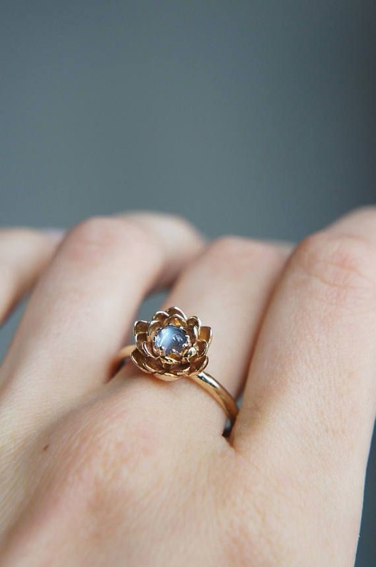 Moonstone engagement ring