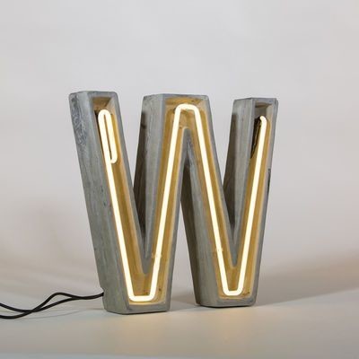 Néon Alphacrete Table lamp - Letter W