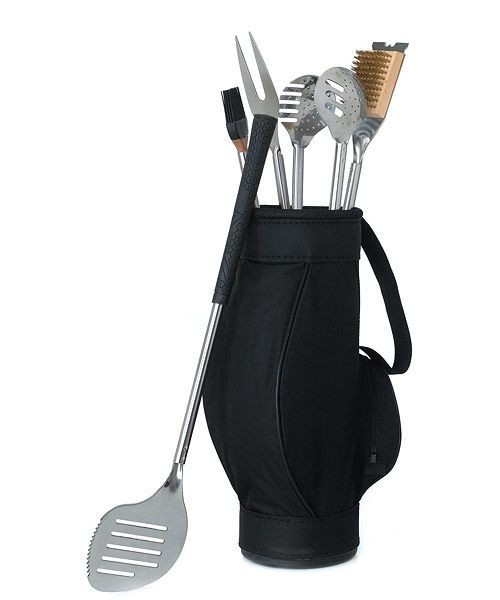 Novelty 5 Piece BBQ Tools in Black Golf Bag