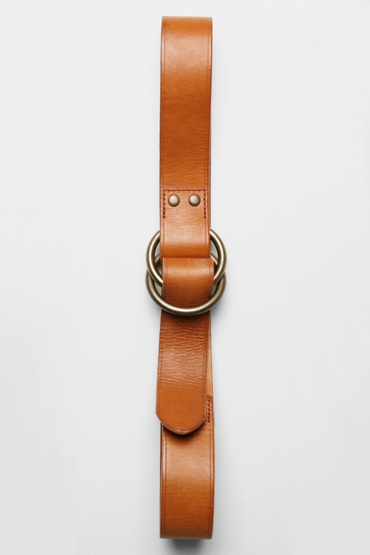 O-Ring Wide Leather Belt - Tan Bridle