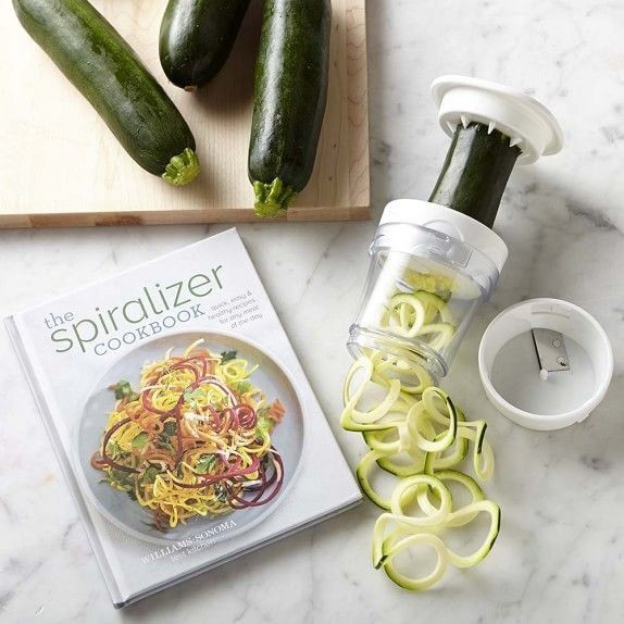 Paderno Handheld 2-Blade Spiralizer & Cookbook