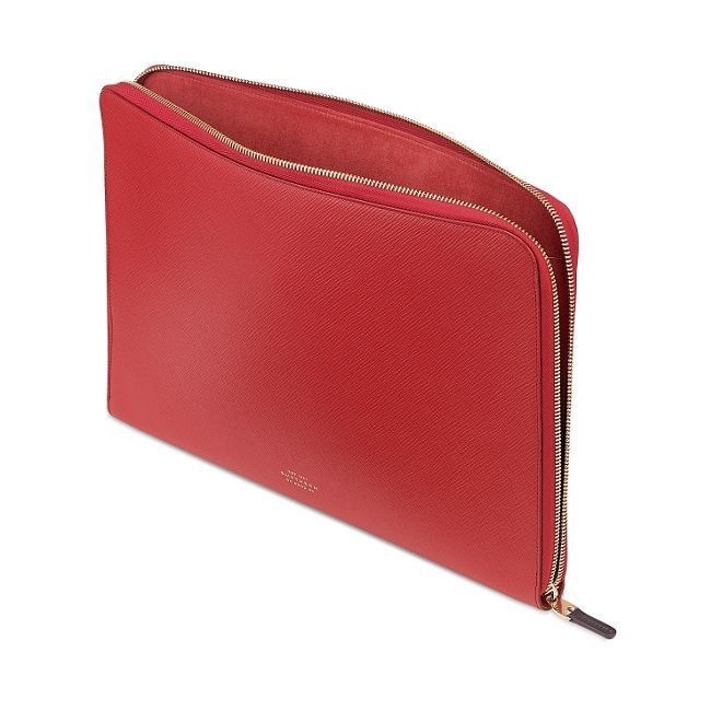 Panama 13 Laptop Case in red calf leather
