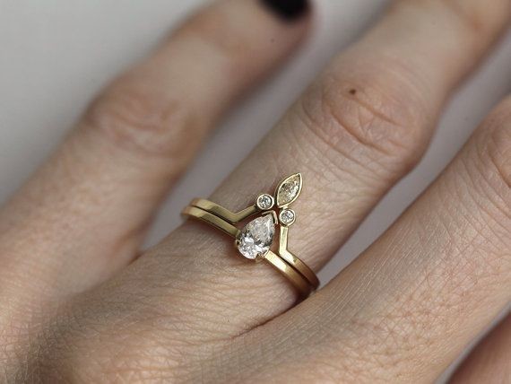 Pear Diamond Ring Set