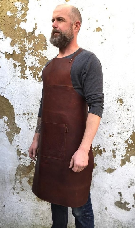 Personalised chefs leather apron