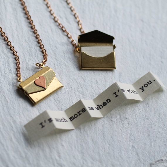 Personalised Envelope Locket, Letter Necklace