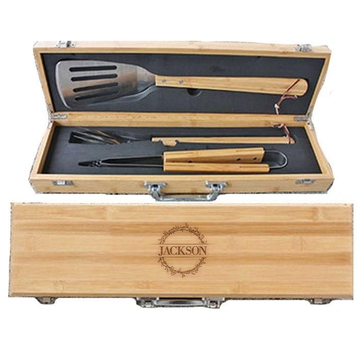 Personalized BBQ Set Wooden Custom BBQ Set