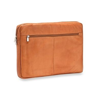 Piel Leather17 Zip Laptop Case In Saddle