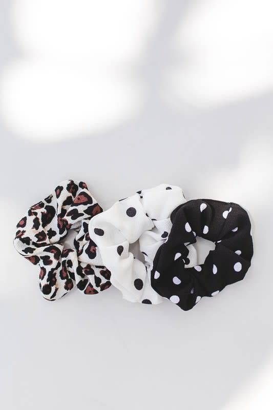 Polka Dot & Leopard Scrunchies