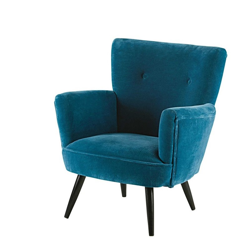 Poltrona verde in velluto