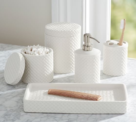 Porcelain Basketweave Accessories
