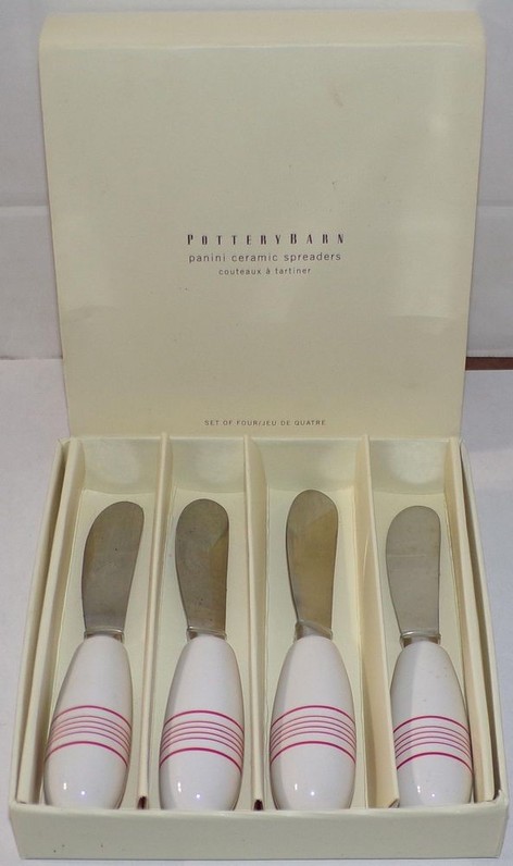Pottery Barn Panini Ceramic Spreaders Cheese Knives Set