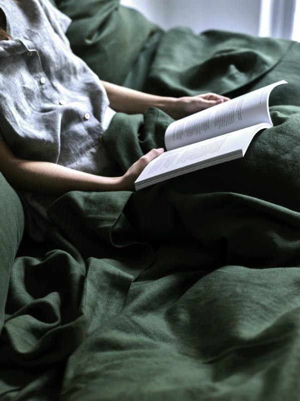 Pure Linen Quilt Cover Set In Forest