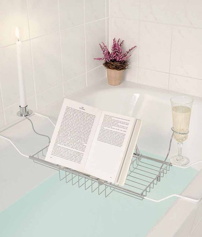 Relaxdays Stainless Steel Bathtub Caddy