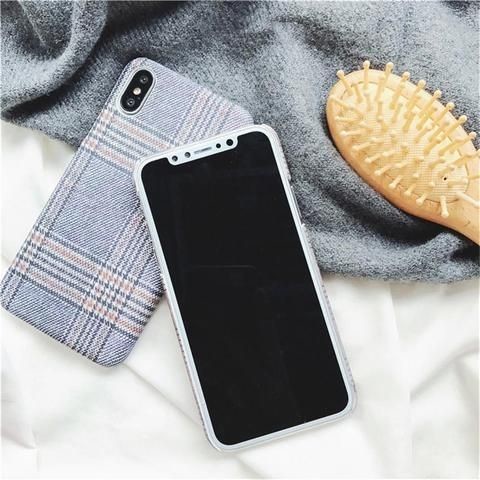 Retro Grid Fabric Stripe Case