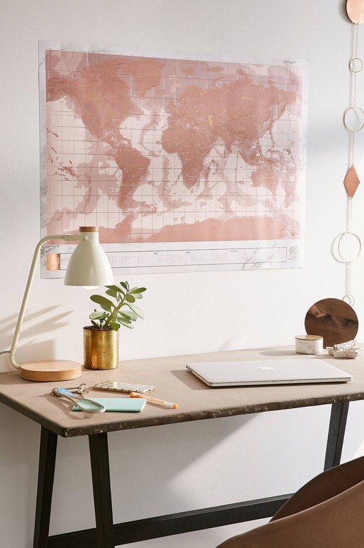 Rose Gold Scratch-Off World Map