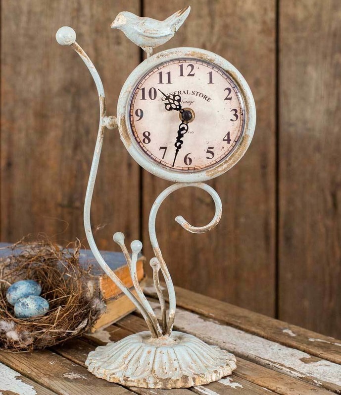Shabby Chic Songbird Desk Clock