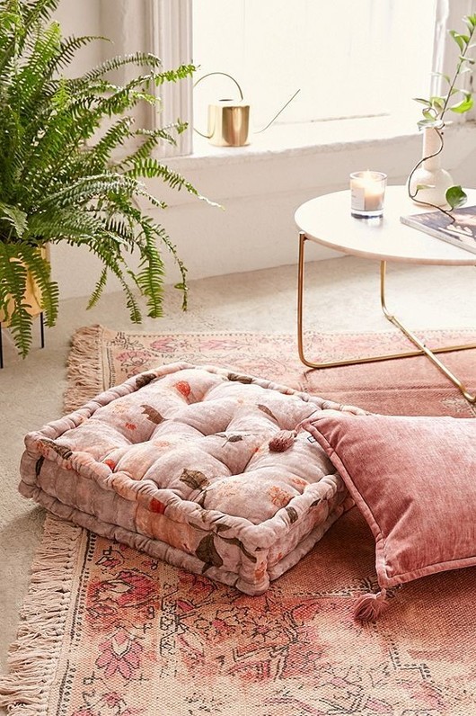 Sierra Floral Velvet Floor Pillow