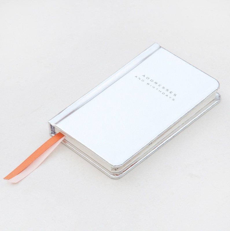 Small Silver Address Book