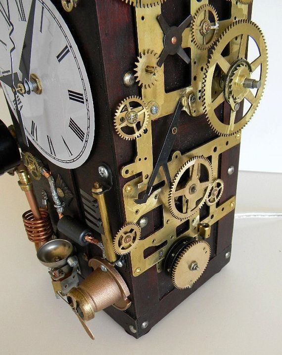Steampunk sculpture, Steampunk desk clock, Steampunk time machine, Steampunk .