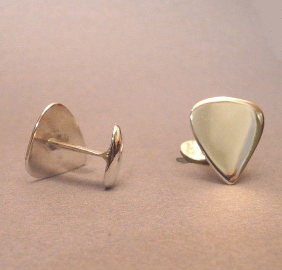 Sterling Silver Guitar pick Cufflinks