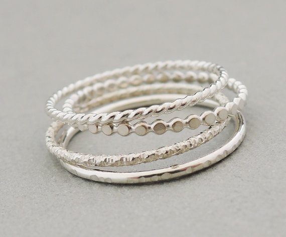 Sterling Silver Rings Stacking Rings set