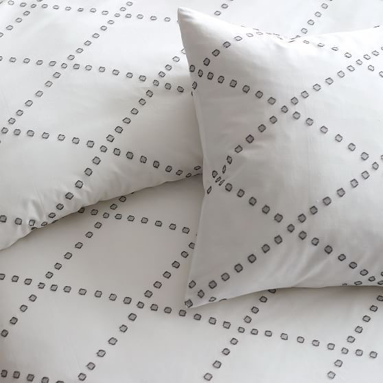 Textured Diamond Organic Duvet Cover
