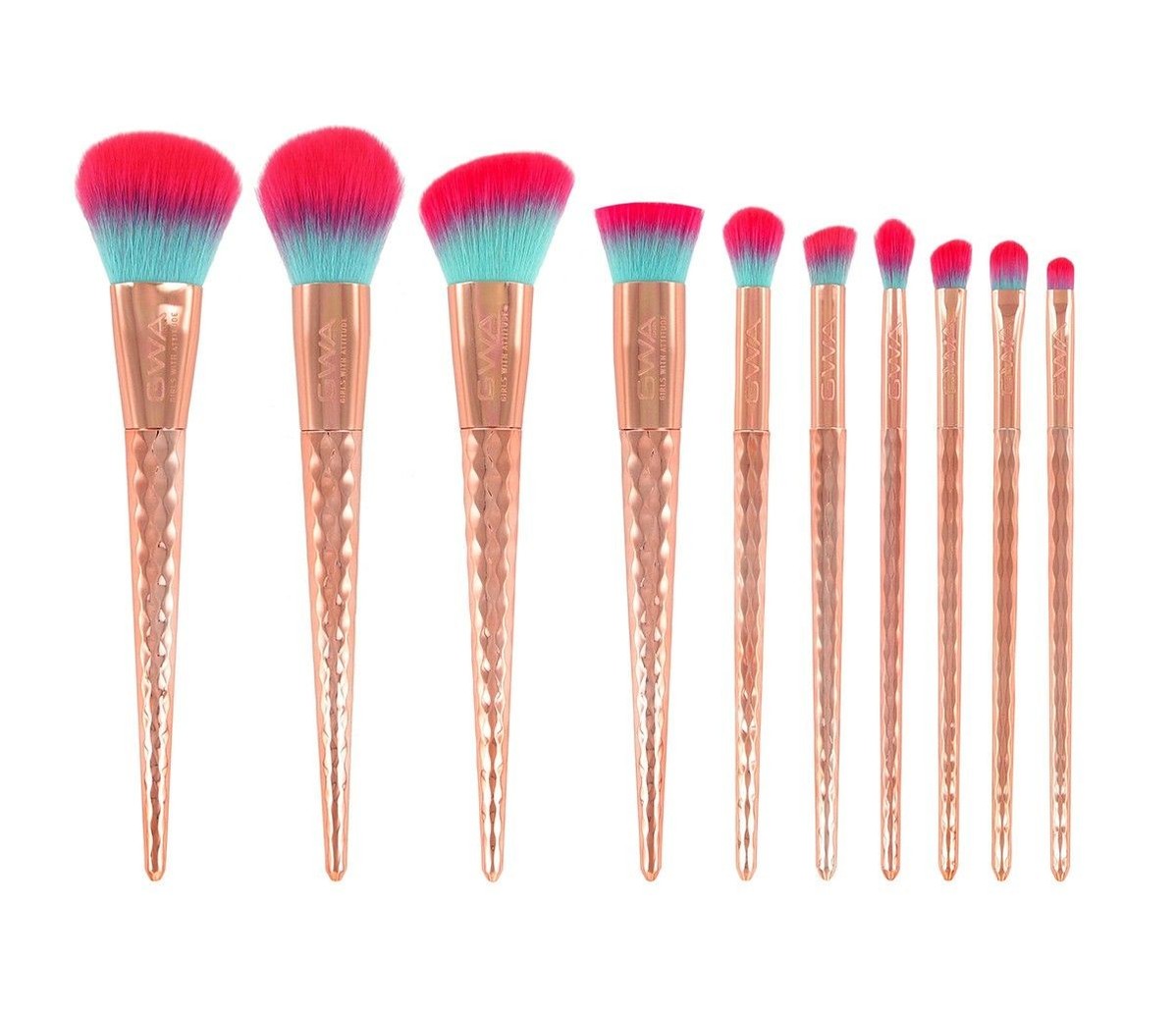 The Rainbow Collection 10pcs Makeup Brush Set