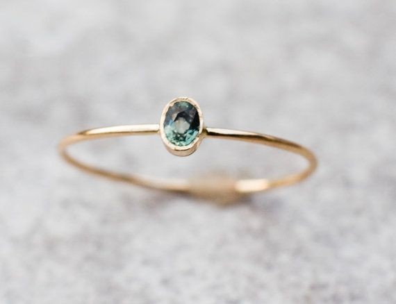 Tiny Green Sapphire Ring