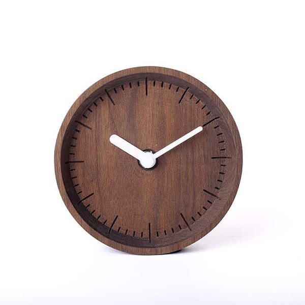 Ultra-Quiet Wood Desk Clock from Apollo Box