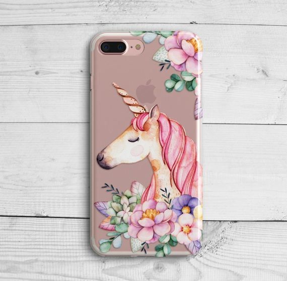 Unicorn Watercolor Crystal Clear Case