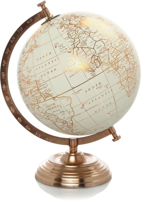 Vintage Retro Style Copper World Globe