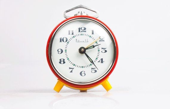 Vintage. VITIAZ Soviet Russian USSR Alarm desk Clock. Red clock