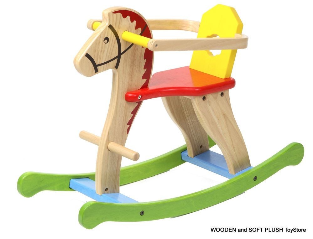 VOILA TOY sturdy wooden ROCKING HORSE