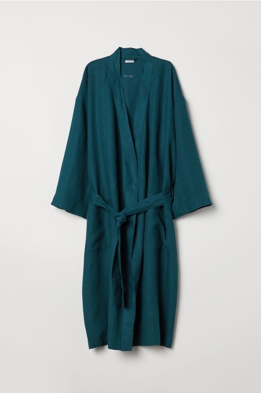 Washed Linen Bathrobe H&M