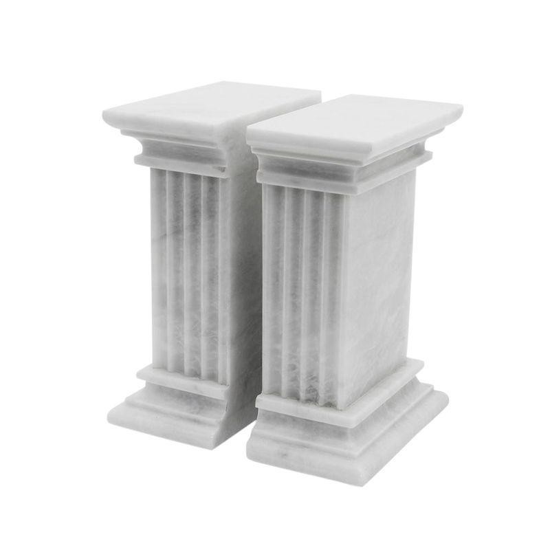 White Marble Bookends - a Pair