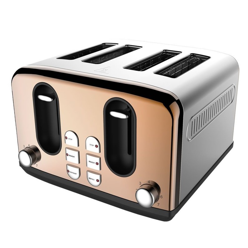 Wilko 4 Slice Toaster Copper Effect