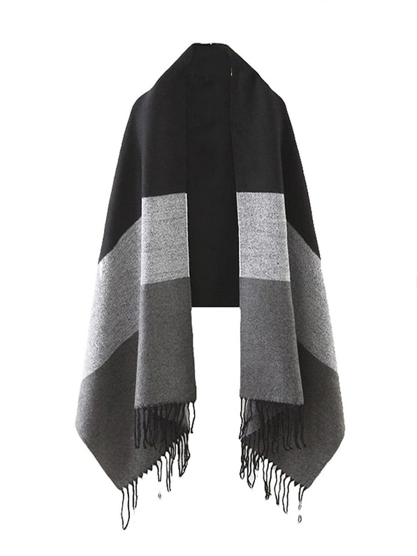 Women Plaid Blanket Thick Winter Scarf