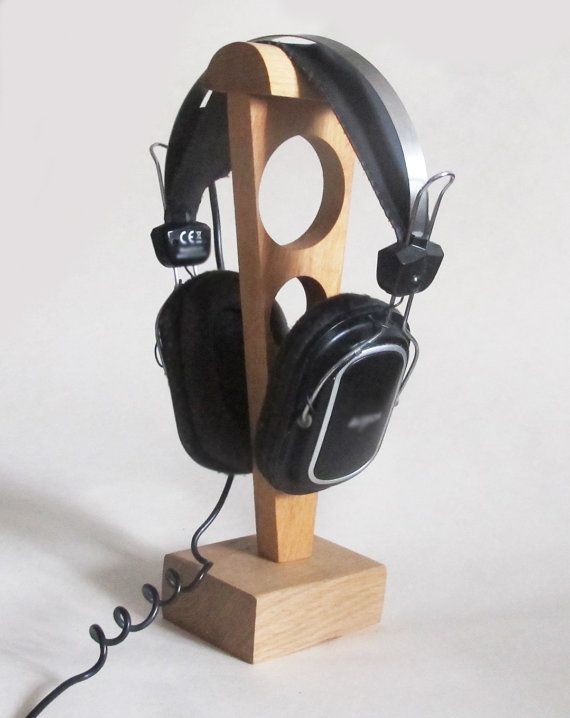 Wood Headphone Stand, Wooden Headphone Holder
