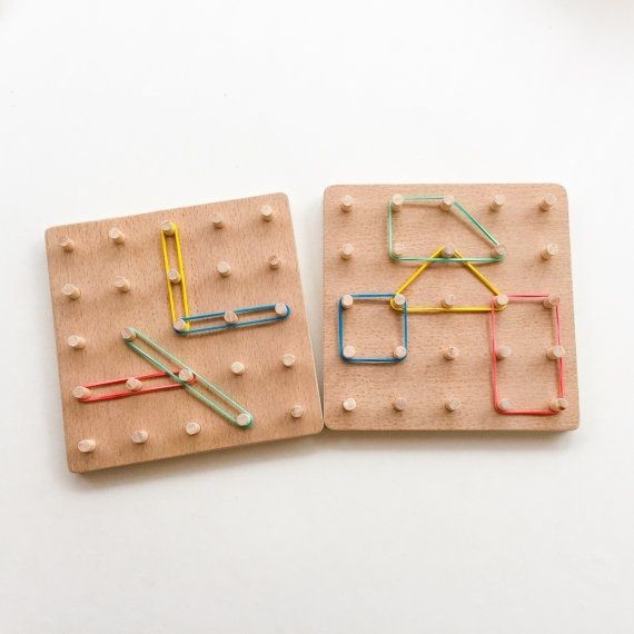 Wooden Geo Board Montessori Toddler Wooden Toy